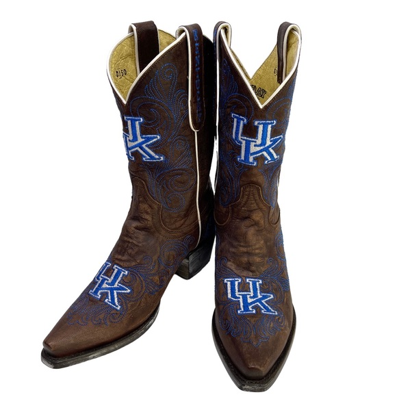 GAMEDAY BOOTS University Of Kentucky Wildcats NEW Embroidered Cowboy Boots - Picture 11 of 15